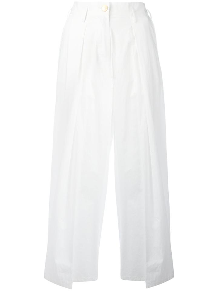 Forte Forte Cropped Pants, Women's, Size: 0, White, Cotton