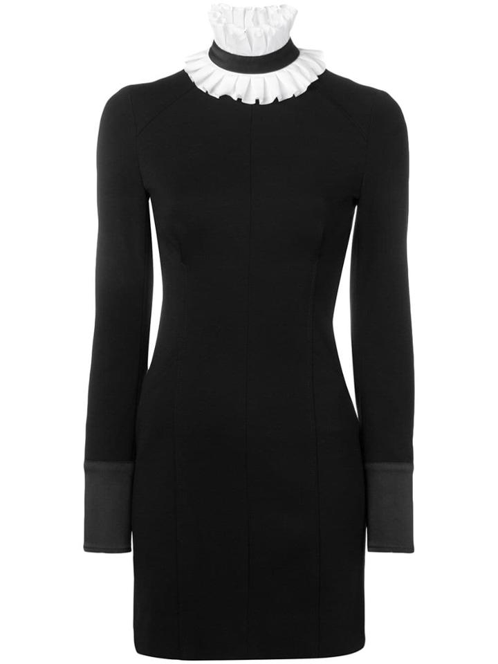 Karl Lagerfeld Detachable Collar Punto Dress - Black