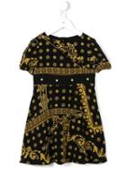 Young Versace Printed T-shirt Dress, Girl's, Size: 6 Yrs, Black