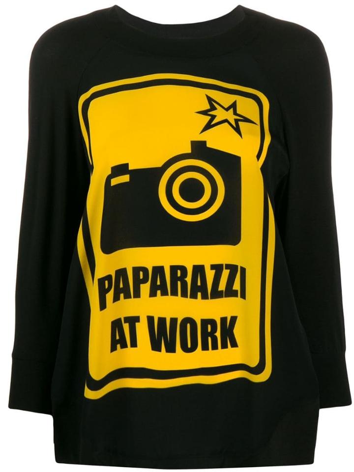 Ultràchic Paparazzi Print Top - Black