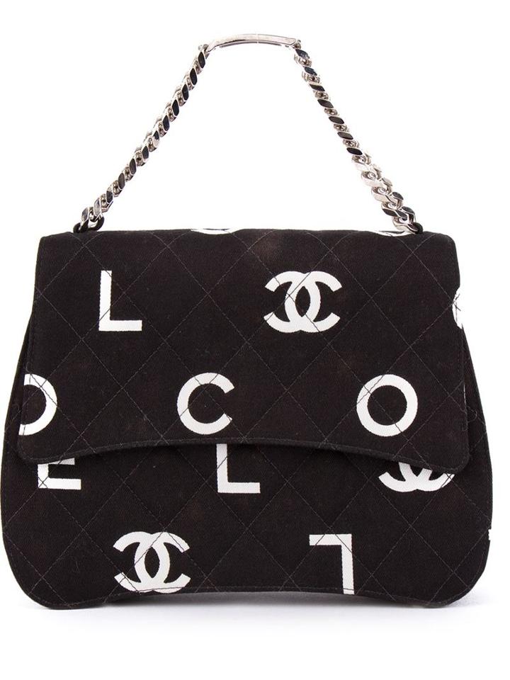 Chanel Vintage Logo Print Tote