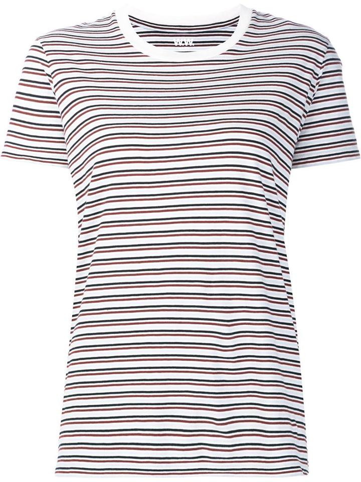 Wood Wood Striped T-shirt, Women's, Size: Small, White, Cotton
