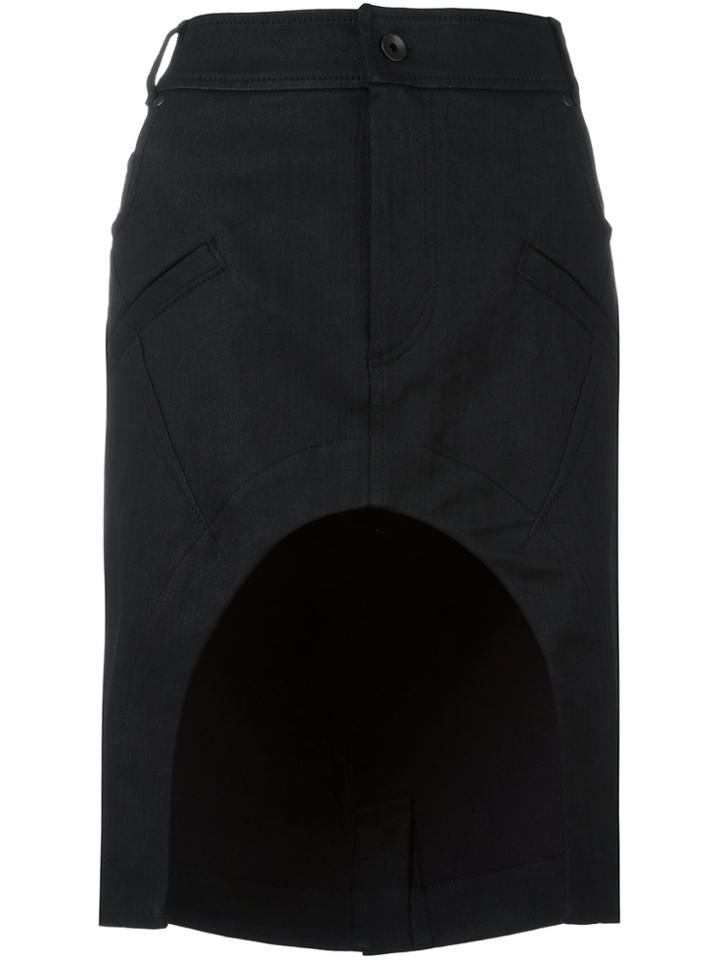 Loveless Lace Embroidered Pencil Skirt - Black