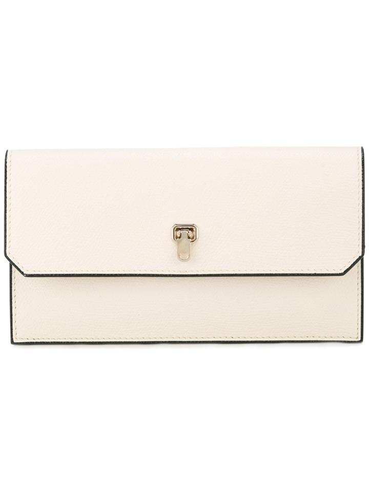Valextra Cardholder Clasp Wallet - White