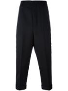 Ami Alexandre Mattiussi Oversized Carrot Fit Trousers, Men's, Size: 30, Black, Polyester/wool