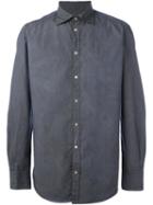 Massimo Alba Crinkle Shirt, Men's, Size: Xl, Blue, Cotton