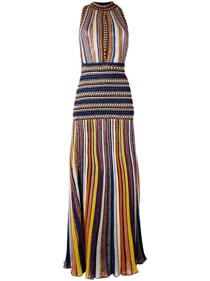 Missoni Striped Knitted Dress, Women's, Size: 40, Black, Cupro/polyester/viscose/silk
