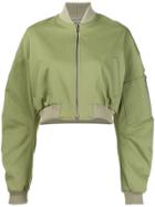 Rosie Assoulin Cropped Bomber Jacket - Green