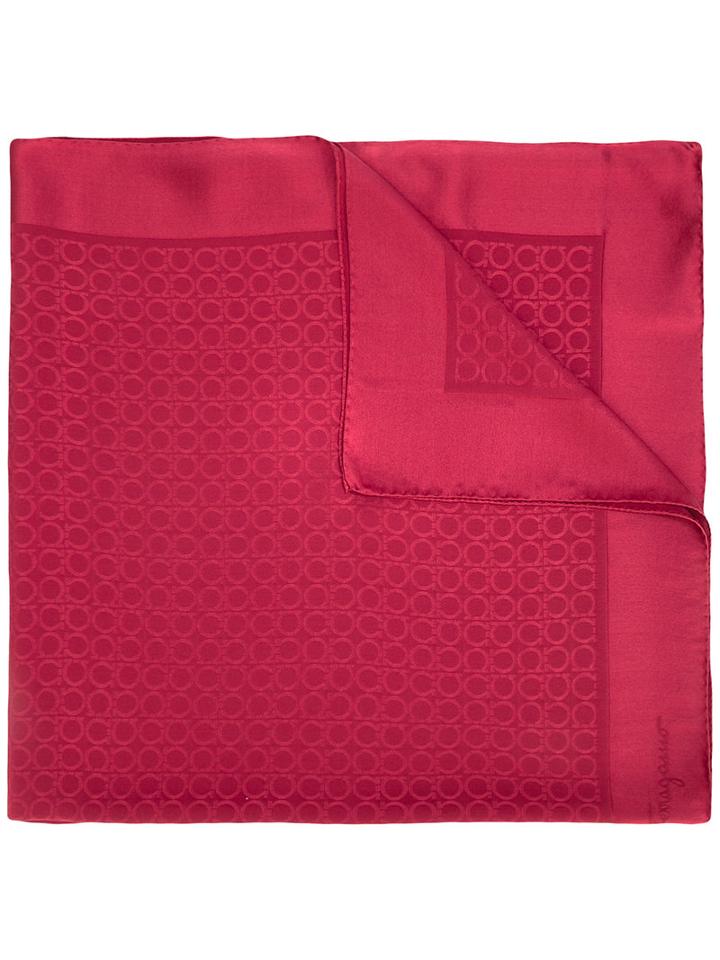 Salvatore Ferragamo Logo Print Scarf, Women's, Red, Silk
