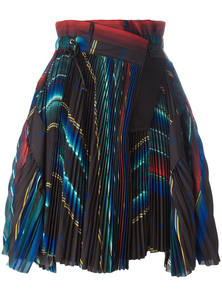 Sacai Micro Pleated Wrap Skirt, Women's, Size: 3, Polyester/cotton/cupro