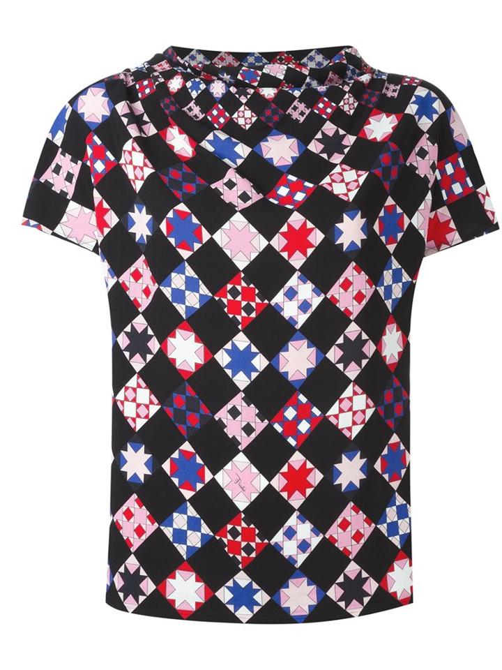 Emilio Pucci Mosaic Print Shortsleeved Blouse