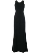 Armani Collezioni - Open Back Long Dress - Women - Polyester/spandex/elastane - 42, Black, Polyester/spandex/elastane