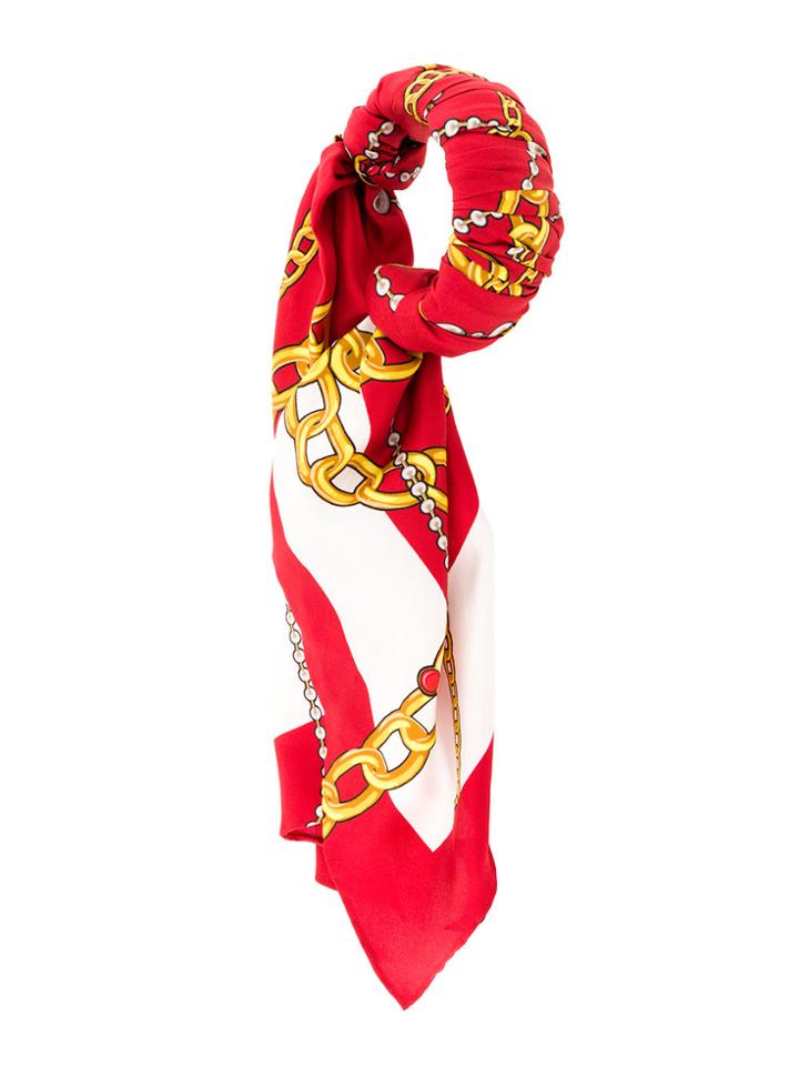 Balenciaga Chain Jewels Scarf Plissé Bracelet - Red