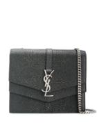 Saint Laurent Casandra Monogram Cross-body Bag - Grey