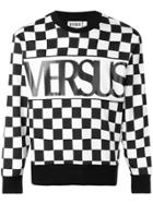 Versus Logo Checkered Sweatshirt - Black