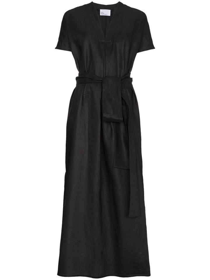 Lisa Marie Fernandez Rosetta Linen Kaftan With Waist Tie - Black