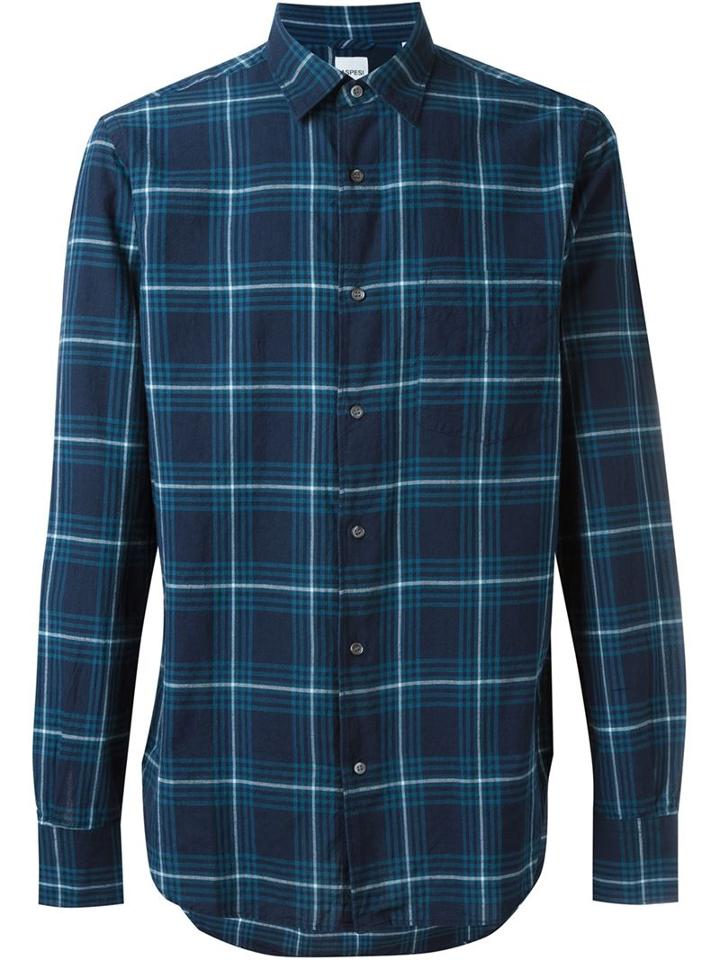 Aspesi Checked Shirt, Men's, Size: S, Blue, Cotton
