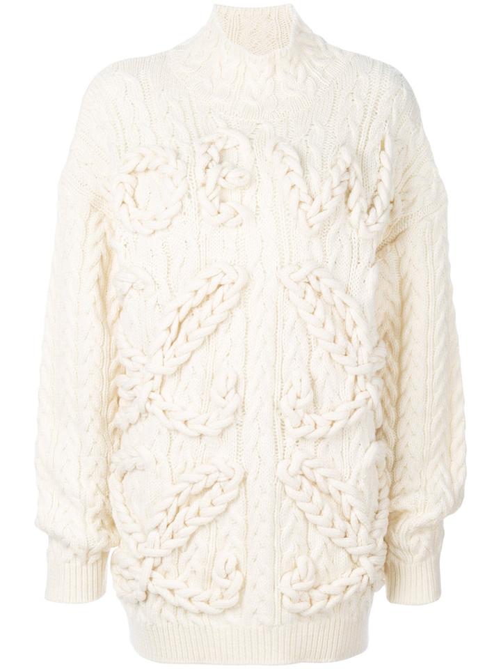 Loewe - Knitted Sweater - Women - Wool - S, White, Wool