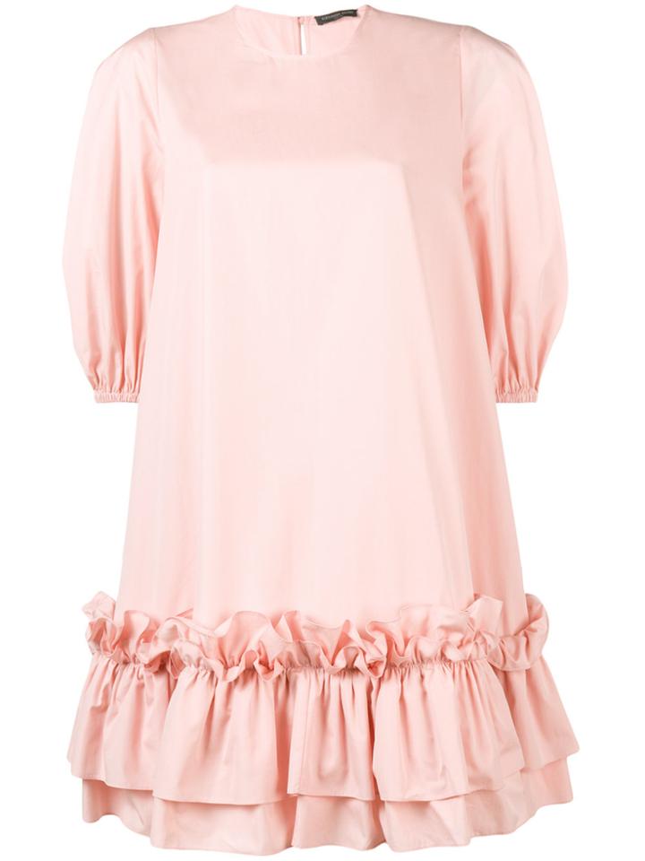 Alexander Mcqueen Oversized Ruffle Hem Dress - Pink & Purple
