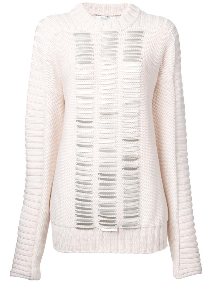 Donnah Mabel Studded Trim Jumper, Women's, Size: 0, White, Wool