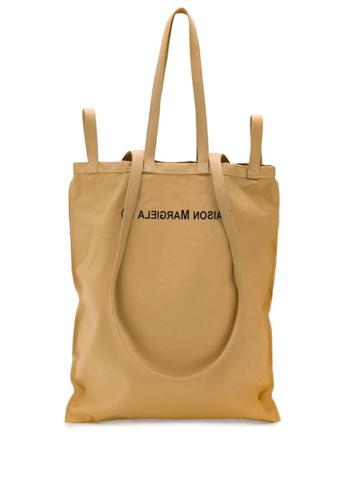 Mm6 Maison Margiela Inside Out Logo Shopping Bag - Neutrals