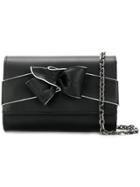 Casadei Contrast Bow Clutch Bag - Black
