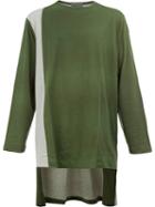 Yohji Yamamoto Printed High-low Hem Top, Men's, Size: 3, Green, Cotton