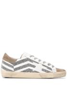 Golden Goose Superstar Striped Sneakers - White
