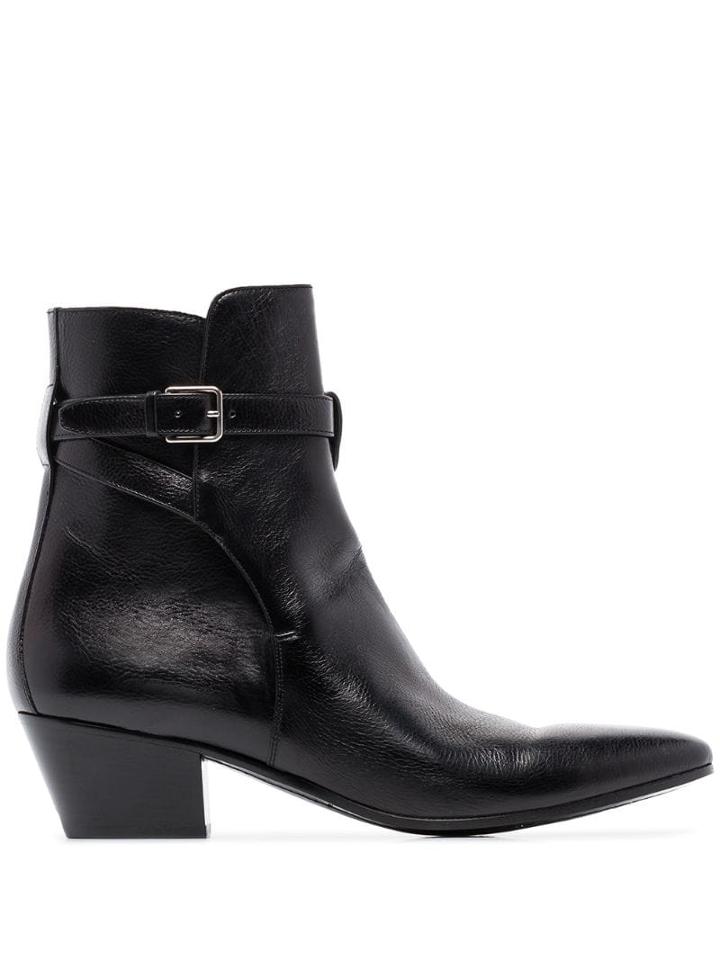 Saint Laurent West Jodhpur Ankle Boots - Black