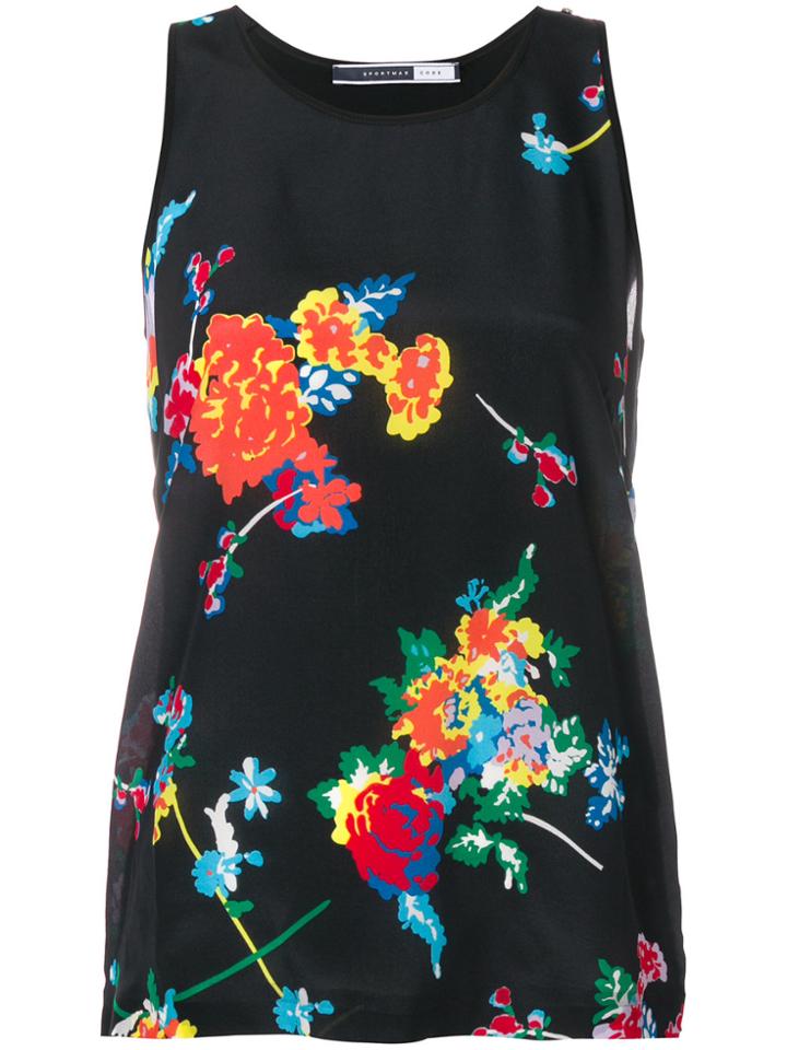 Sport Max Code Floral Sleeveless Blouse - Black