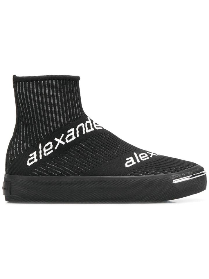 Alexander Wang Logo Knit Sock Sneakers - Black