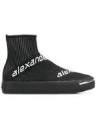 Alexander Wang Logo Knit Sock Sneakers - Black