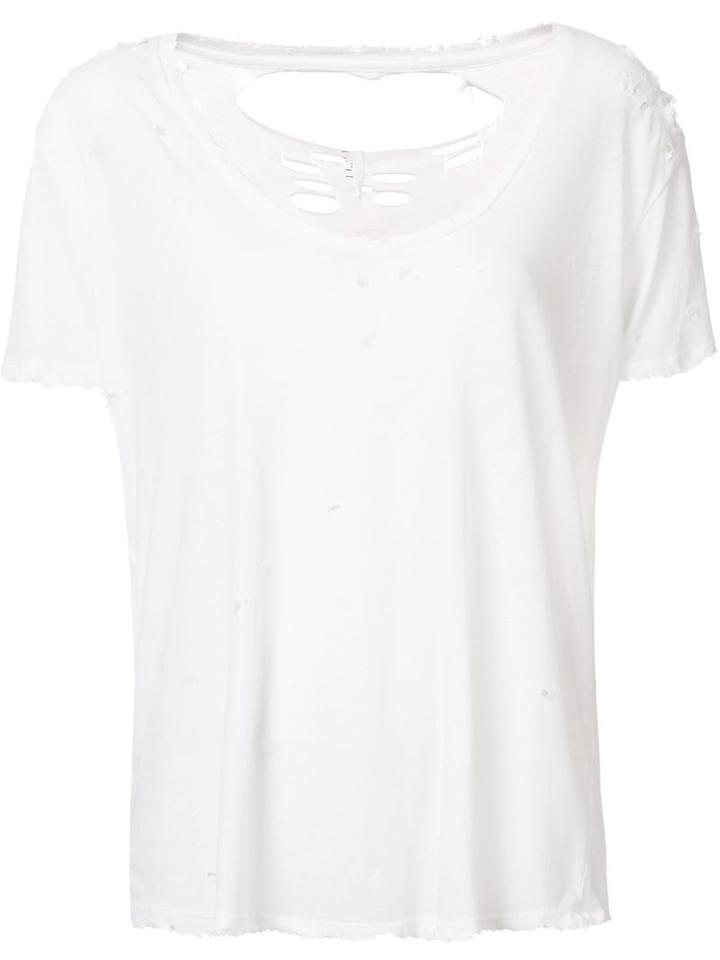 Unravel Project Destroyed Effect T-shirt, Women's, Size: Medium, White, Cotton/polyester
