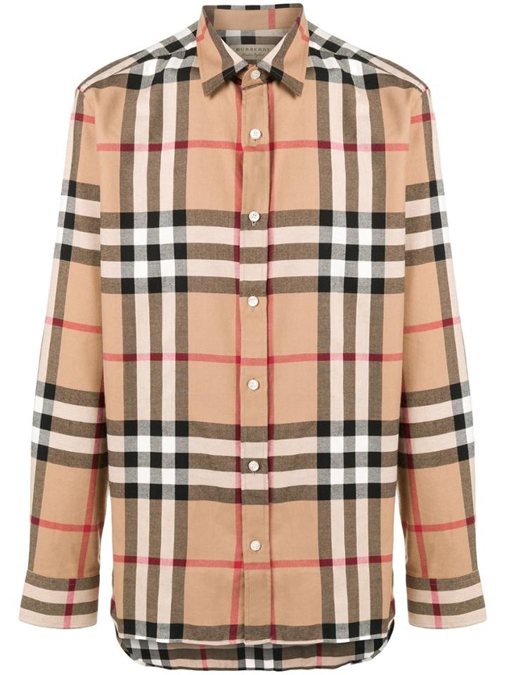 Burberry Check Flannel Shirt - Neutrals