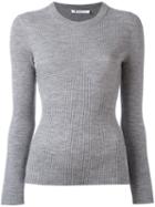 T By Alexander Wang Ribbed Knit Sweater, Women's, Size: Small, Grey, Merino