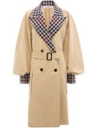Jw Anderson Contrast Check Trench Coat - Neutrals