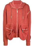 A-cold-wall* Multi Pocket Zipped Hoodie - Red