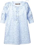 Roberto Cavalli Tie Detail Embroidered Blouse