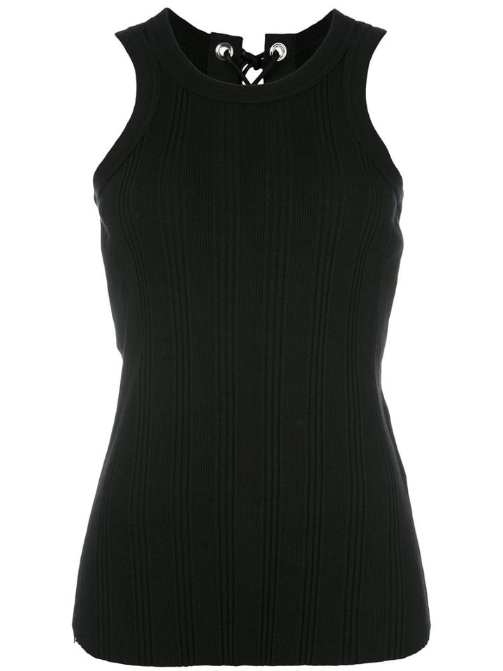 Sacai Ribbed Tank Top, Women's, Size: 2, Black, Cotton