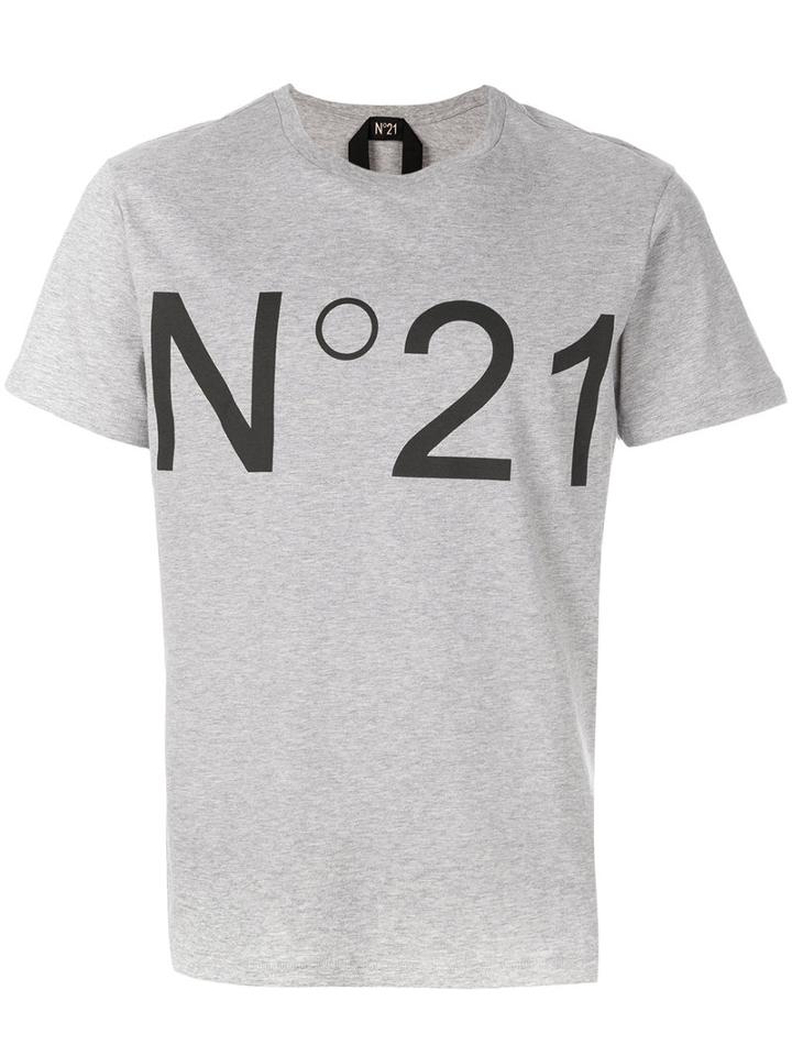 No21 - Logo Print T-shirt - Men - Cotton - Xl, Grey, Cotton