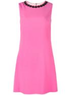 Dolce & Gabbana Macrame Lace Trim Shift Dress, Women's, Size: 38, Pink/purple, Cotton/viscose/acetate/silk