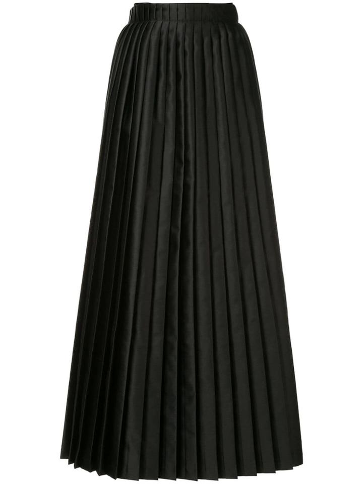 Mm6 Maison Margiela Pleated Maxi Skirt - Black