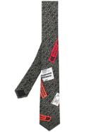 Moschino Logo Print Tie - Grey
