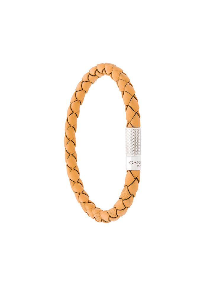 Canali Logo Plaque Woven Bracelet - Nude & Neutrals