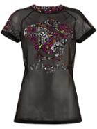 Versace Versace Gym Mesh T-shirt, Women's, Size: 2, Black, Polyamide/spandex/elastane/polyester