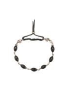 Roman Paul Bead Skull Bracelet - Black