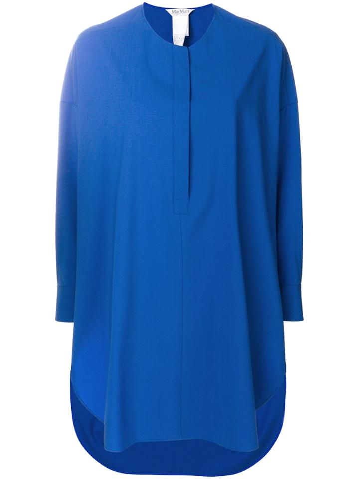 Max Mara Oversized Curved Hem Blouse - Blue
