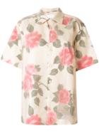 Maison Margiela Rose Print Half Sleeve Shirt - Nude & Neutrals