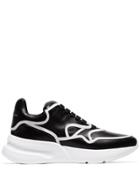 Alexander Mcqueen Black Contrast Trim Chunky Leather Low-top Sneakers