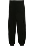 Jeremy Scott Destroyed Knitted Track Pants - Black